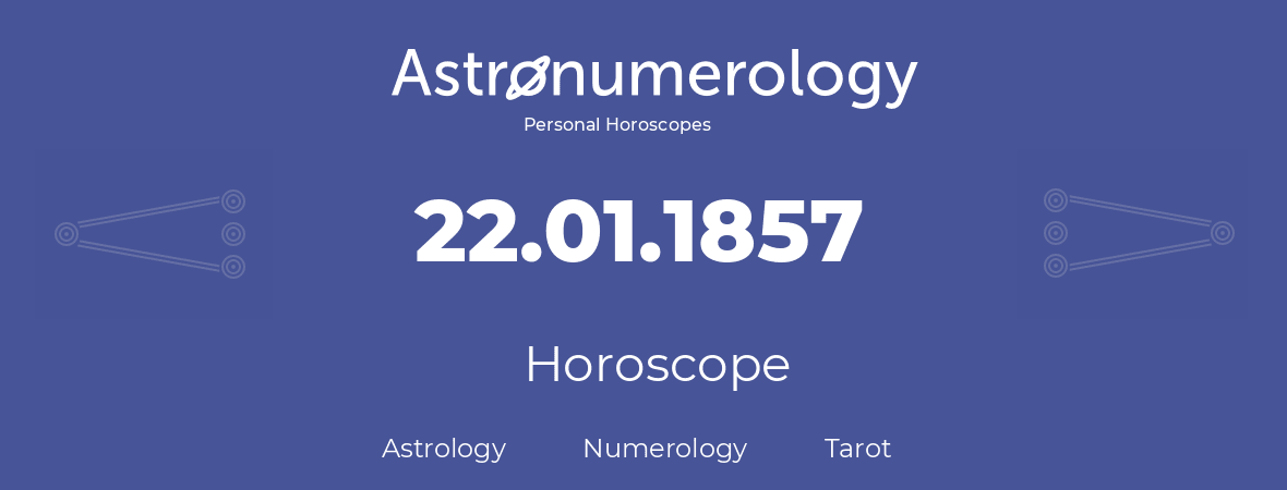 Horoscope for birthday (born day): 22.01.1857 (January 22, 1857)