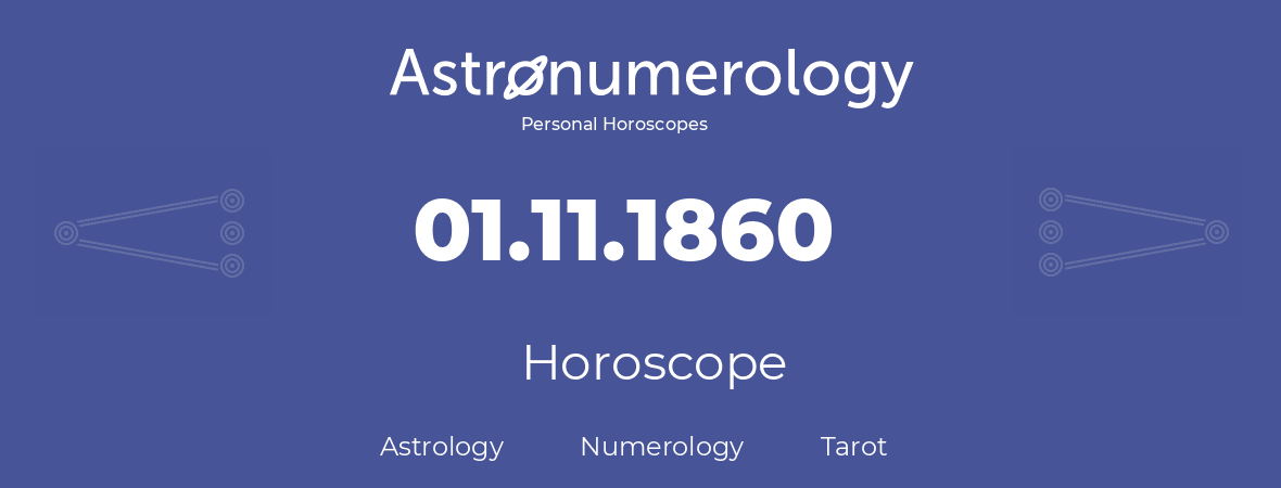 Horoscope for birthday (born day): 01.11.1860 (November 1, 1860)