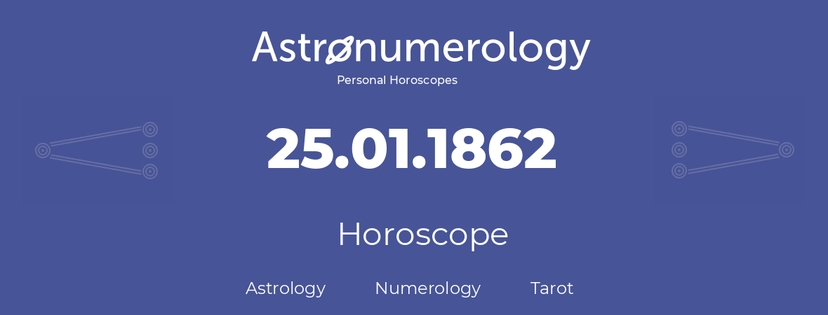 Horoscope for birthday (born day): 25.01.1862 (January 25, 1862)