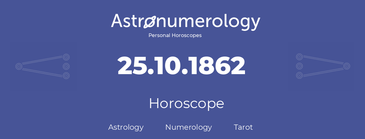 Horoscope for birthday (born day): 25.10.1862 (Oct 25, 1862)