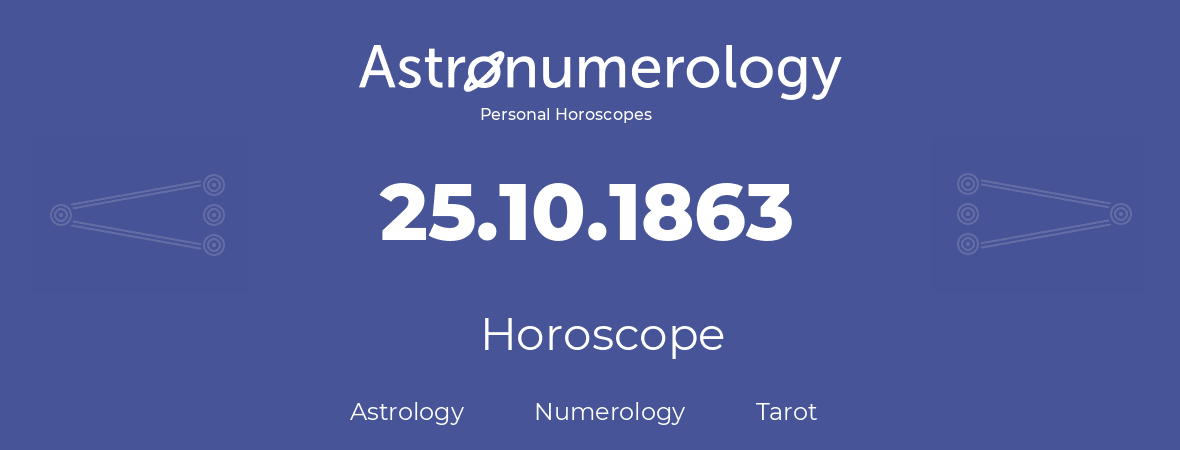 Horoscope for birthday (born day): 25.10.1863 (Oct 25, 1863)