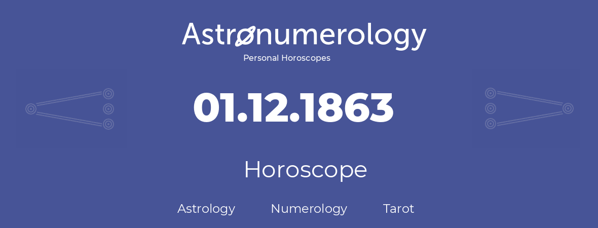 Horoscope for birthday (born day): 01.12.1863 (December 01, 1863)