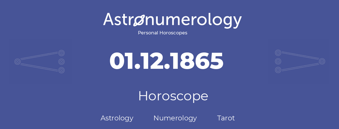 Horoscope for birthday (born day): 01.12.1865 (December 1, 1865)