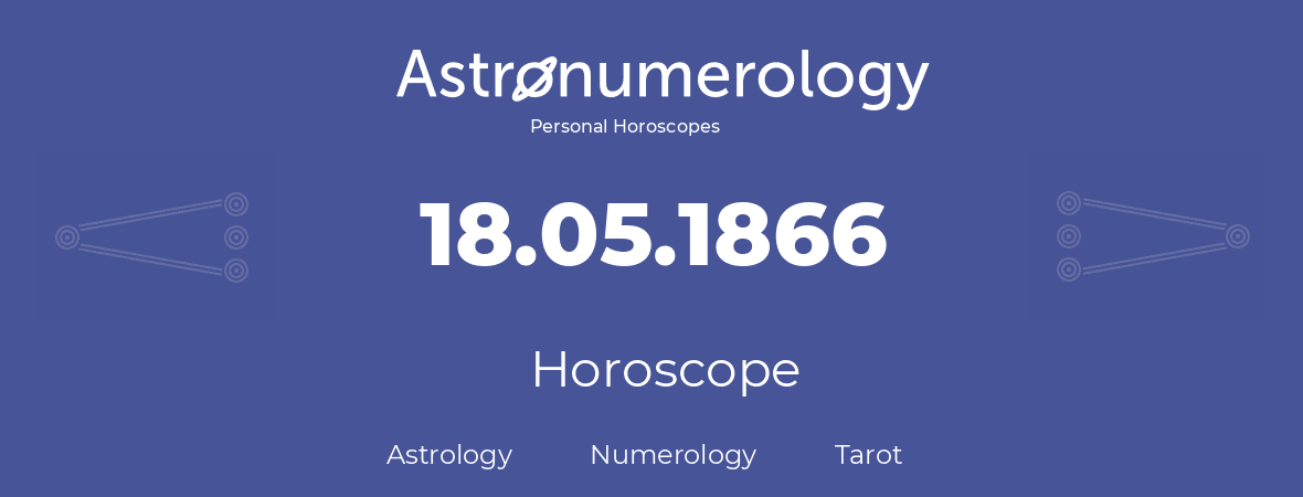 Horoscope for birthday (born day): 18.05.1866 (May 18, 1866)