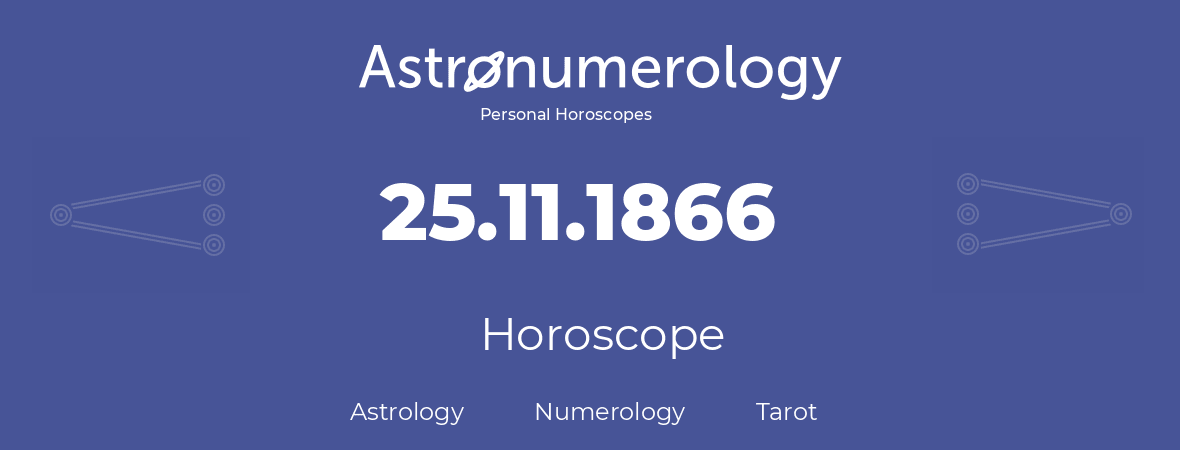 Horoscope for birthday (born day): 25.11.1866 (November 25, 1866)