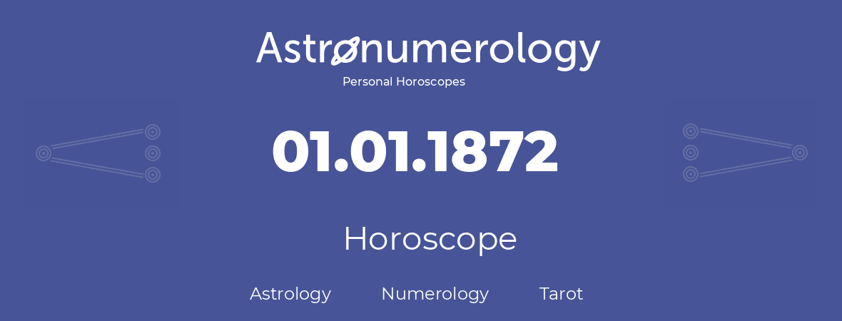 Horoscope for birthday (born day): 01.01.1872 (January 01, 1872)