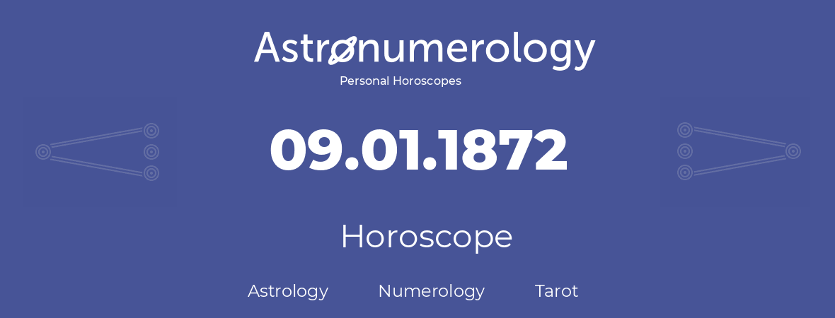 Horoscope for birthday (born day): 09.01.1872 (January 9, 1872)