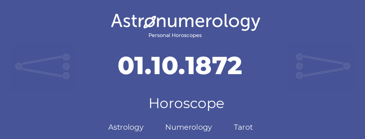 Horoscope for birthday (born day): 01.10.1872 (Oct 01, 1872)