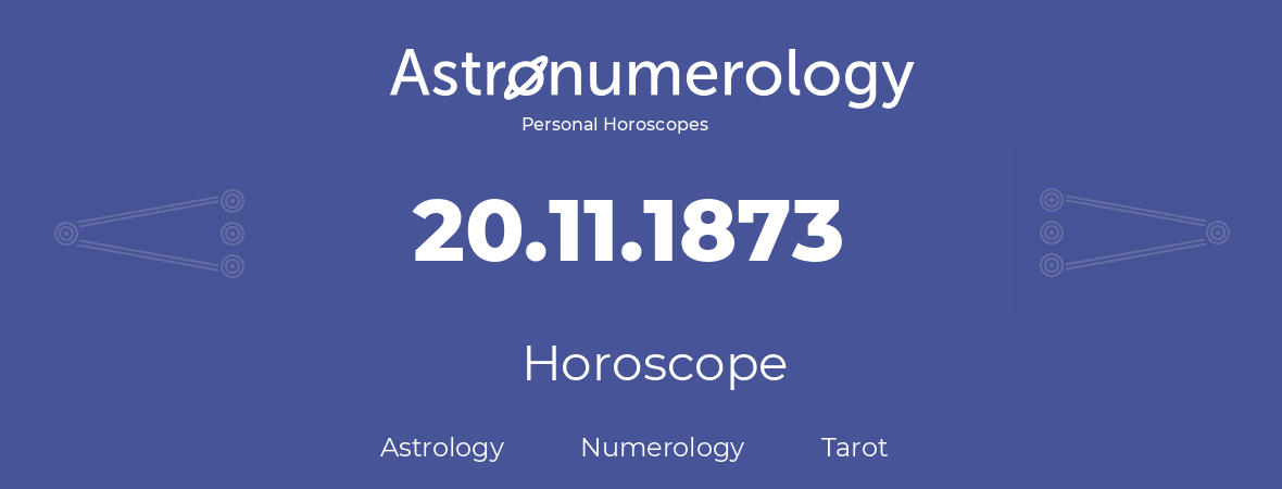 Horoscope for birthday (born day): 20.11.1873 (November 20, 1873)