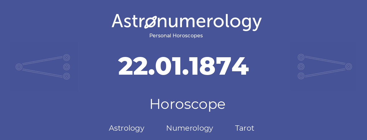 Horoscope for birthday (born day): 22.01.1874 (January 22, 1874)