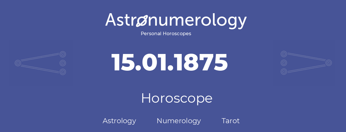 Horoscope for birthday (born day): 15.01.1875 (January 15, 1875)