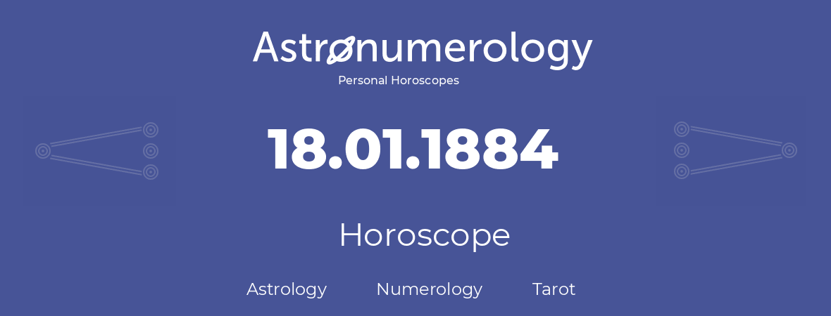 Horoscope for birthday (born day): 18.01.1884 (January 18, 1884)