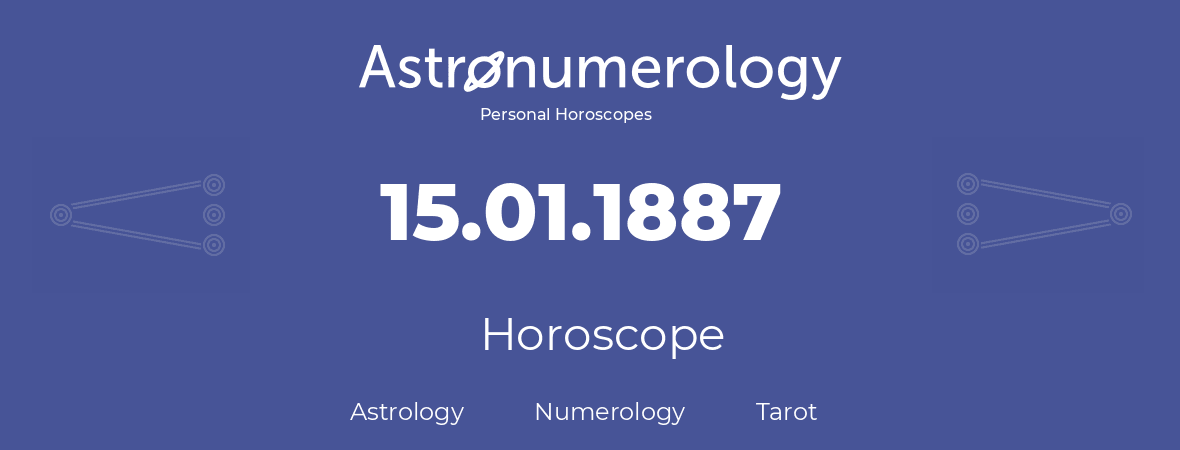 Horoscope for birthday (born day): 15.01.1887 (January 15, 1887)