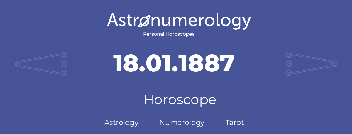 Horoscope for birthday (born day): 18.01.1887 (January 18, 1887)