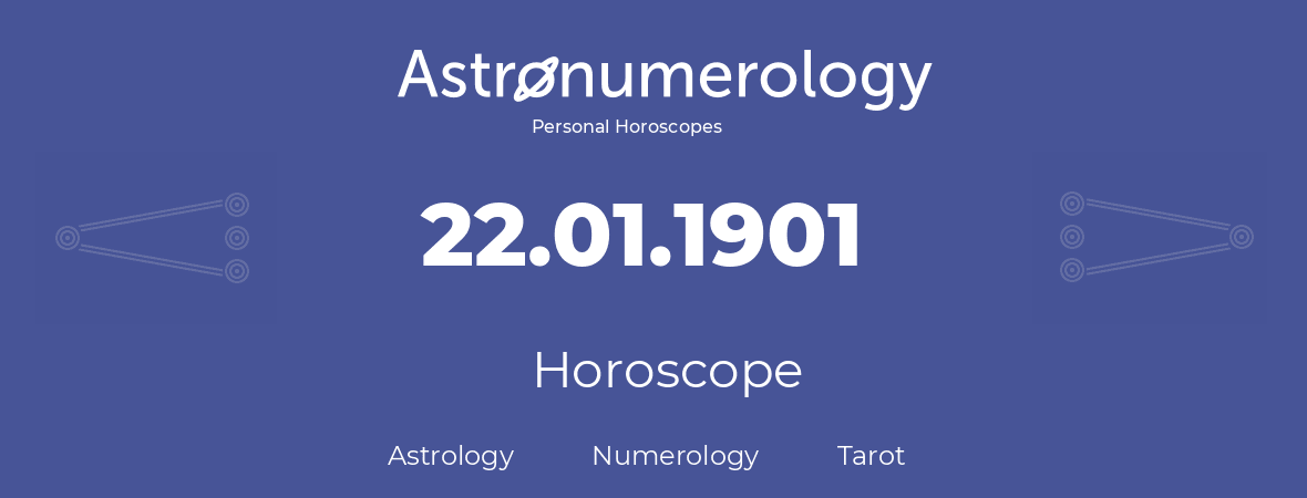 Horoscope for birthday (born day): 22.01.1901 (January 22, 1901)