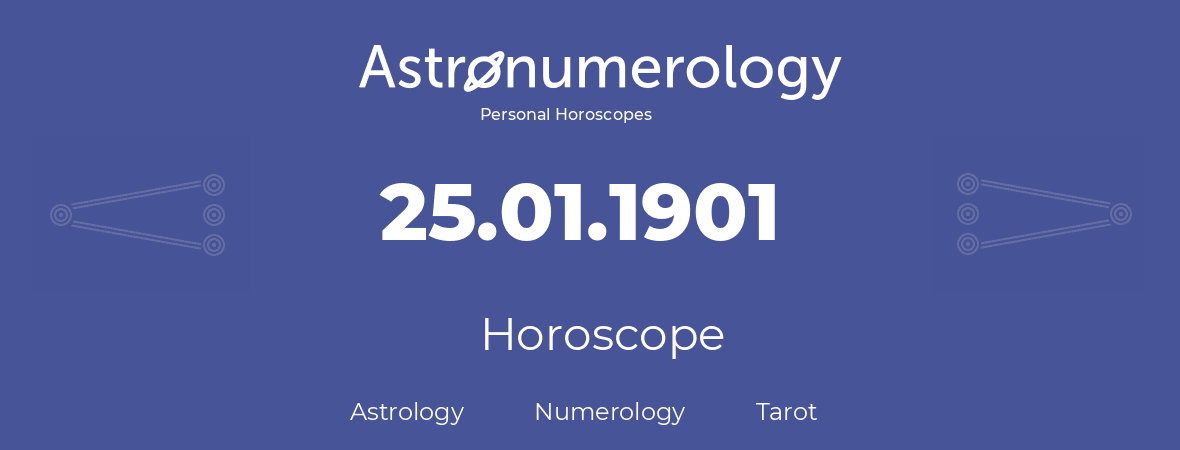 Horoscope for birthday (born day): 25.01.1901 (January 25, 1901)