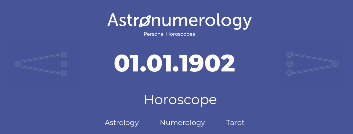 Horoscope for birthday (born day): 01.01.1902 (January 1, 1902)