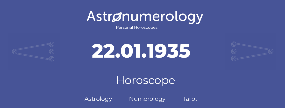 Horoscope for birthday (born day): 22.01.1935 (January 22, 1935)