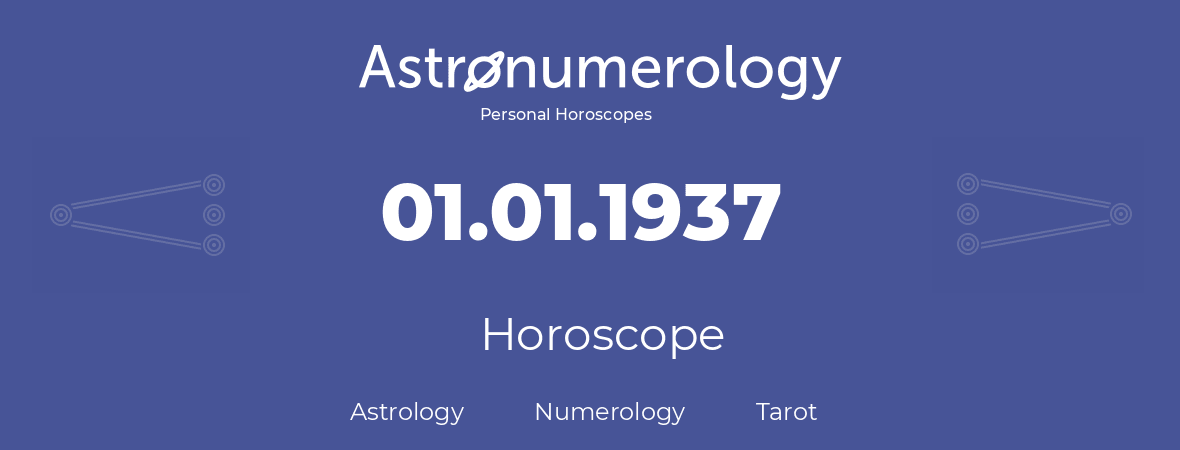 Horoscope for birthday (born day): 01.01.1937 (January 1, 1937)