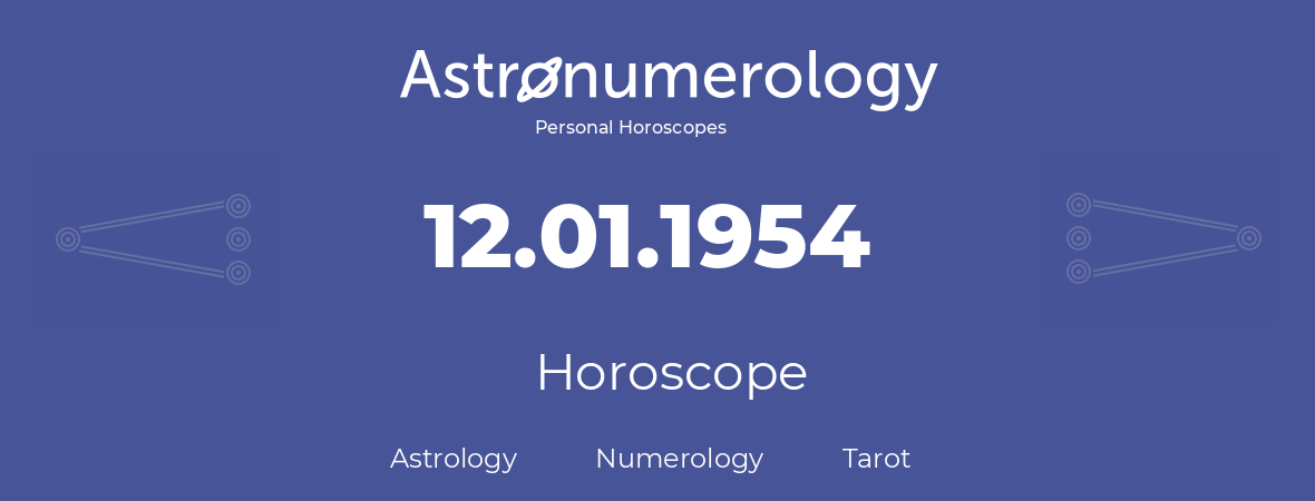 Horoscope for birthday (born day): 12.01.1954 (January 12, 1954)