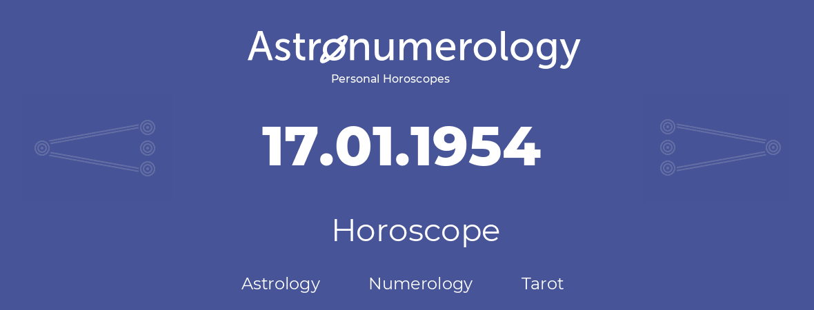Horoscope for birthday (born day): 17.01.1954 (January 17, 1954)