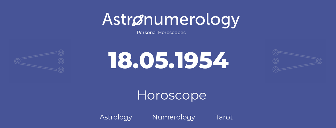 Horoscope for birthday (born day): 18.05.1954 (May 18, 1954)