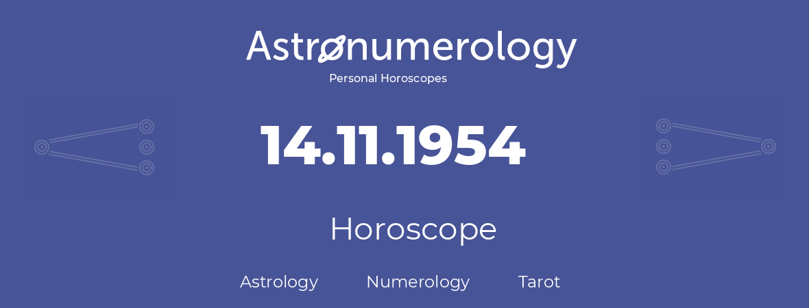 Horoscope for birthday (born day): 14.11.1954 (November 14, 1954)