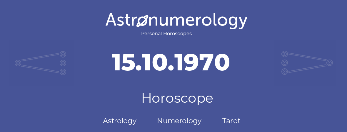 Horoscope for birthday (born day): 15.10.1970 (Oct 15, 1970)