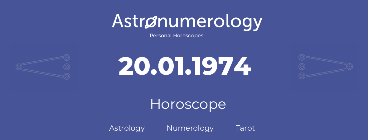 Horoscope for birthday (born day): 20.01.1974 (January 20, 1974)