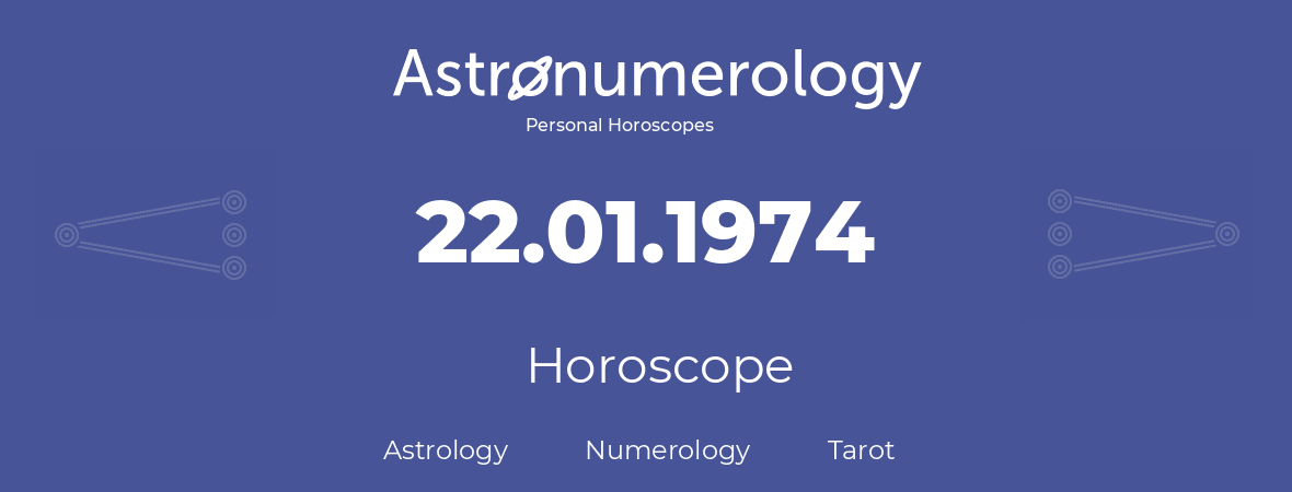 Horoscope for birthday (born day): 22.01.1974 (January 22, 1974)