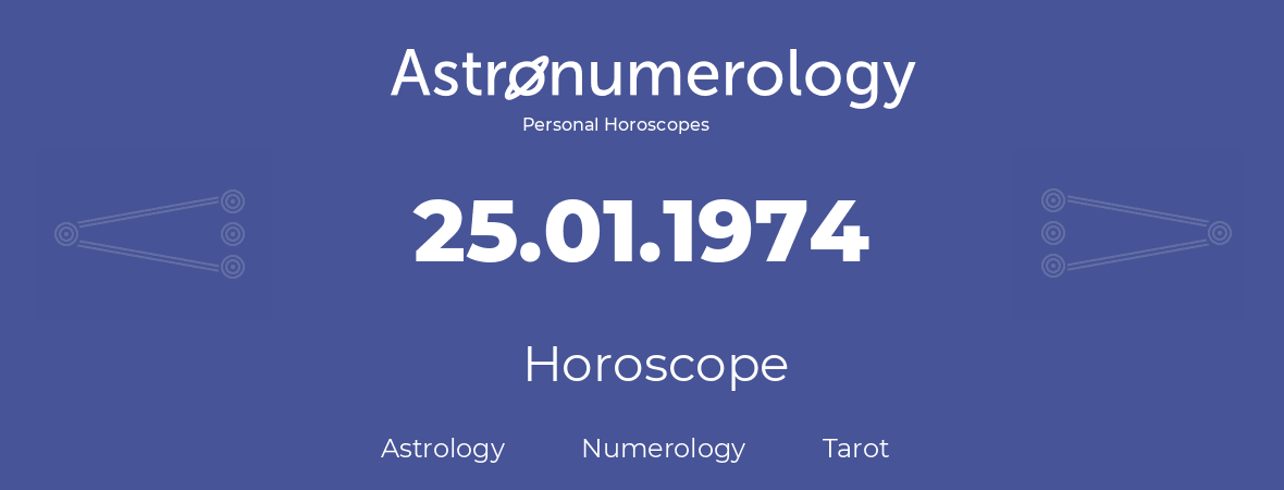 Horoscope for birthday (born day): 25.01.1974 (January 25, 1974)