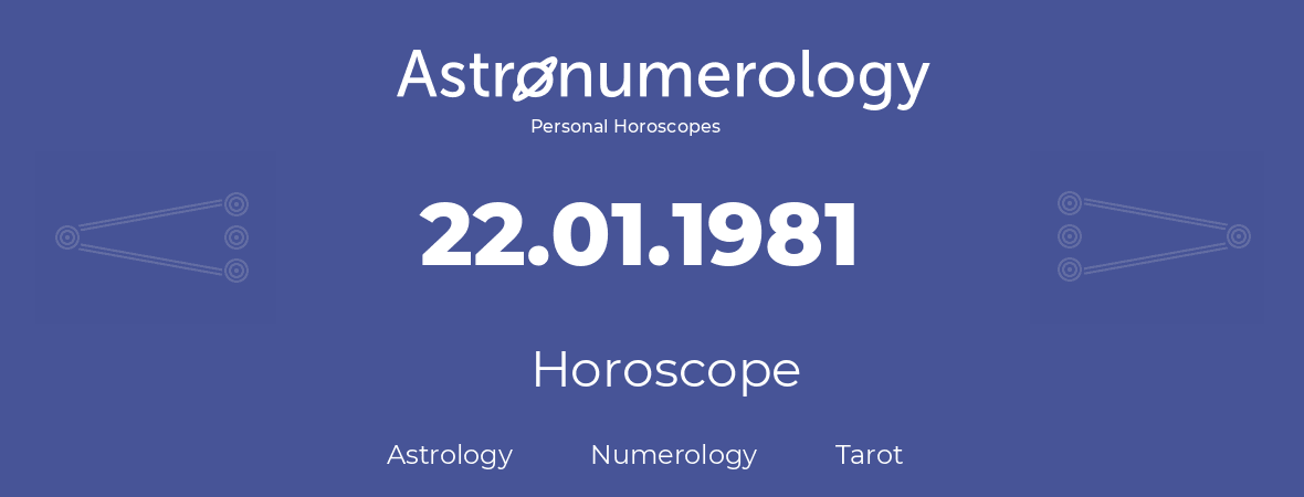 Horoscope for birthday (born day): 22.01.1981 (January 22, 1981)