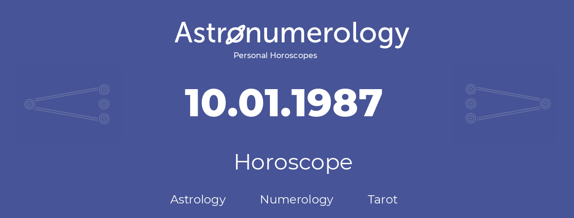 Horoscope for birthday (born day): 10.01.1987 (January 10, 1987)