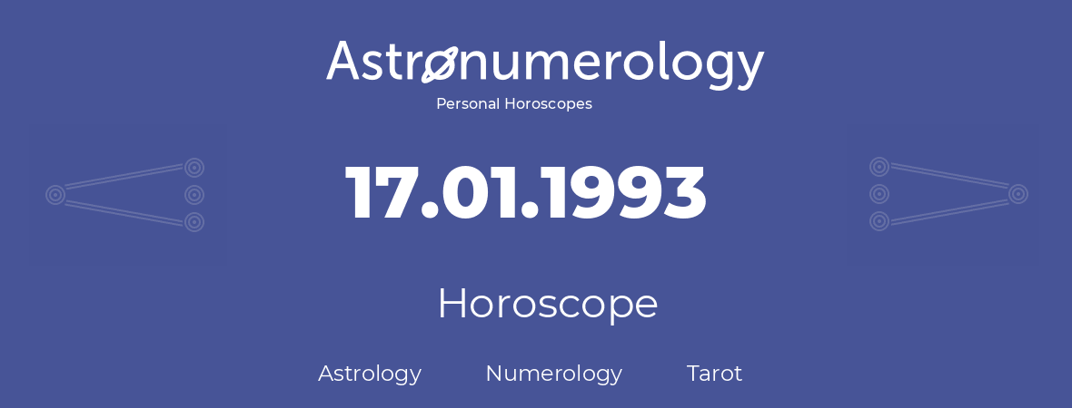 Horoscope for birthday (born day): 17.01.1993 (January 17, 1993)