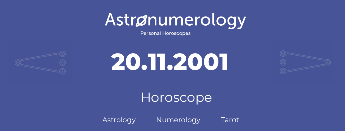Horoscope for birthday (born day): 20.11.2001 (November 20, 2001)