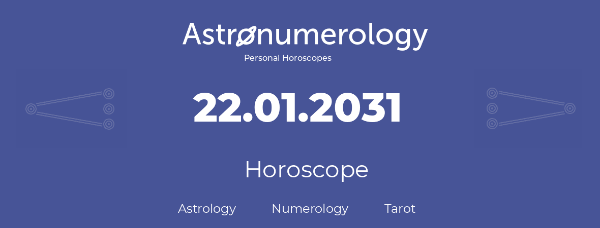 Horoscope for birthday (born day): 22.01.2031 (January 22, 2031)