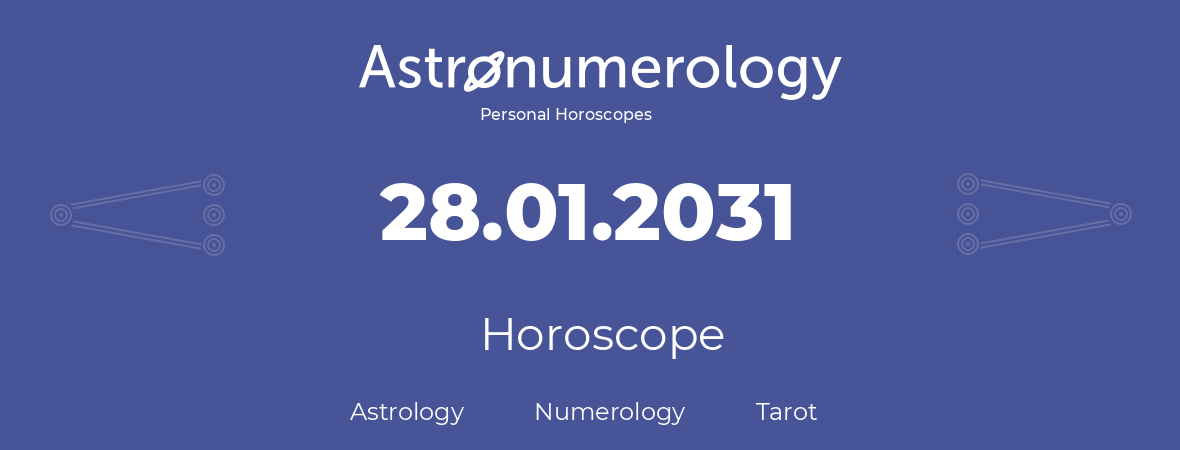 Horoscope for birthday (born day): 28.01.2031 (January 28, 2031)