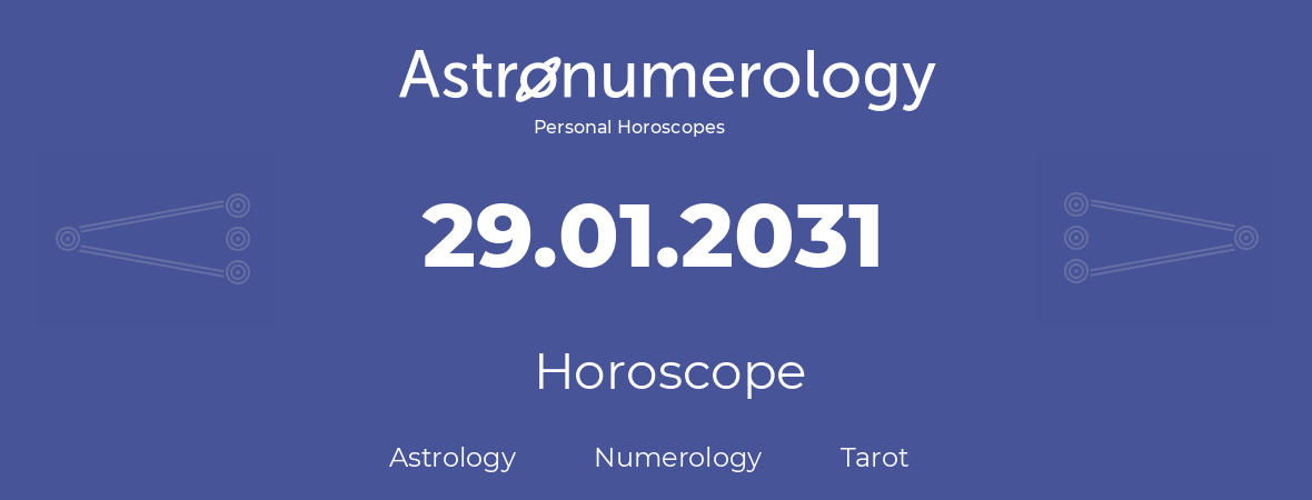 Horoscope for birthday (born day): 29.01.2031 (January 29, 2031)