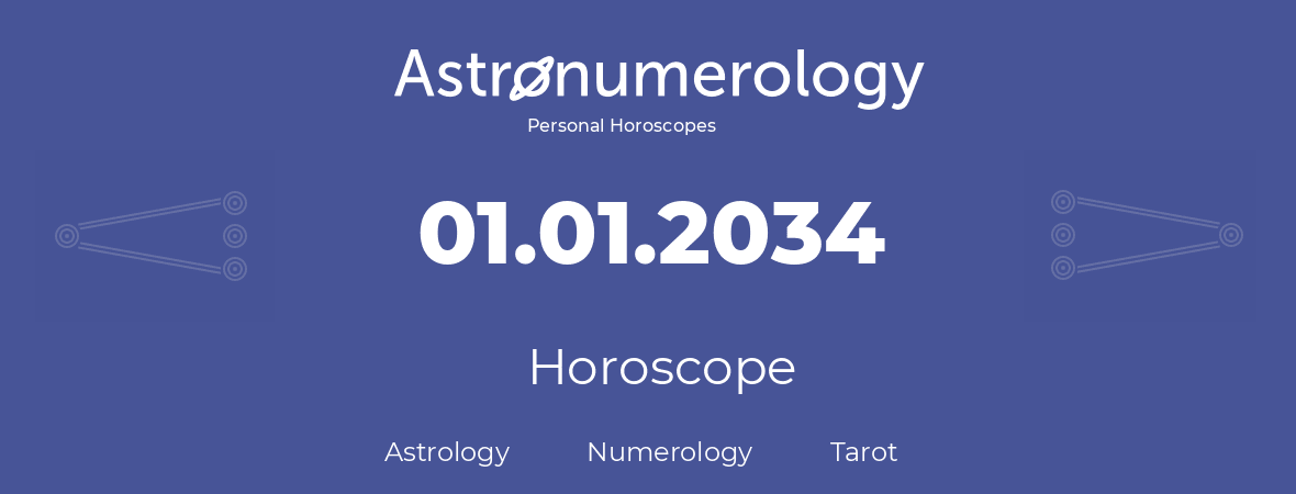 Horoscope for birthday (born day): 01.01.2034 (January 01, 2034)