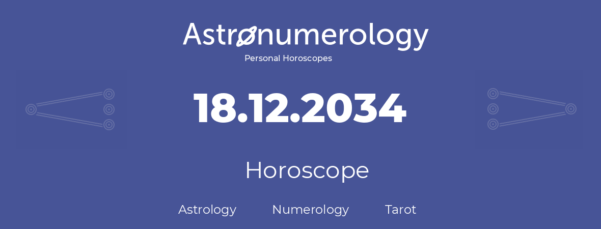 Horoscope for birthday (born day): 18.12.2034 (December 18, 2034)