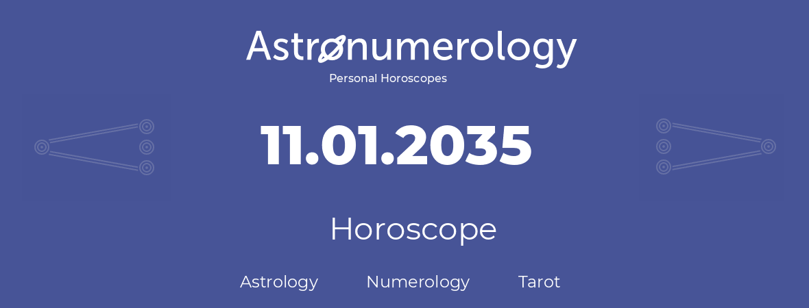 Horoscope for birthday (born day): 11.01.2035 (January 11, 2035)