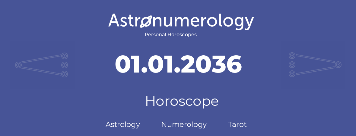 Horoscope for birthday (born day): 01.01.2036 (January 1, 2036)