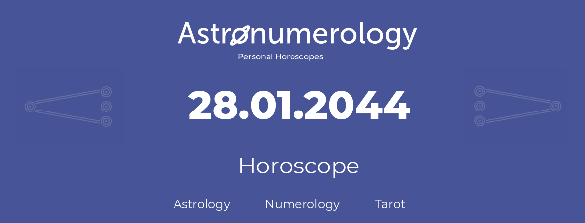 Horoscope for birthday (born day): 28.01.2044 (January 28, 2044)