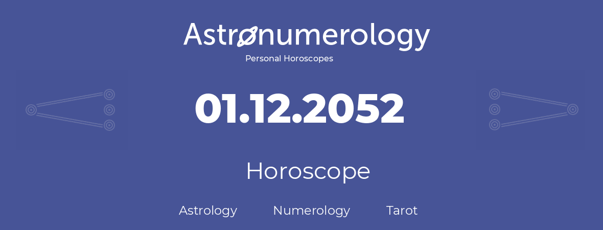 Horoscope for birthday (born day): 01.12.2052 (December 01, 2052)