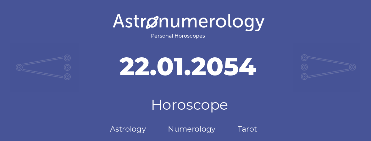 Horoscope for birthday (born day): 22.01.2054 (January 22, 2054)