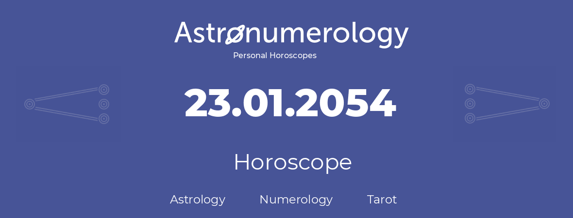 Horoscope for birthday (born day): 23.01.2054 (January 23, 2054)