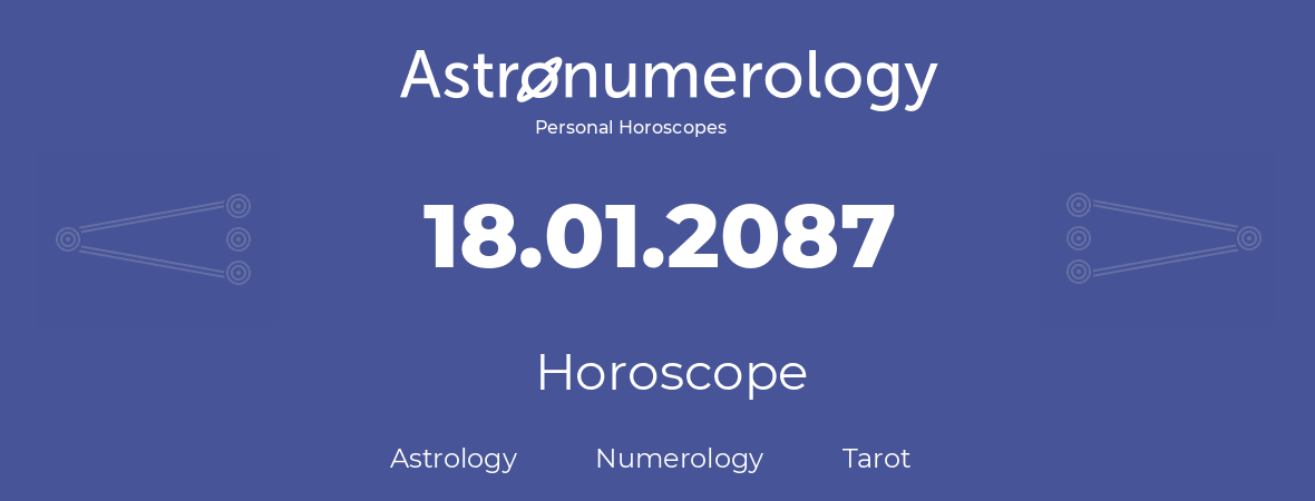 Horoscope for birthday (born day): 18.01.2087 (January 18, 2087)