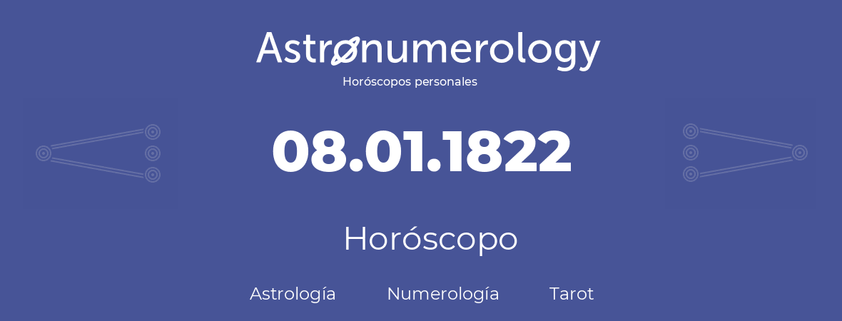 Fecha de nacimiento 08.01.1822 (8 de Enero de 1822). Horóscopo.