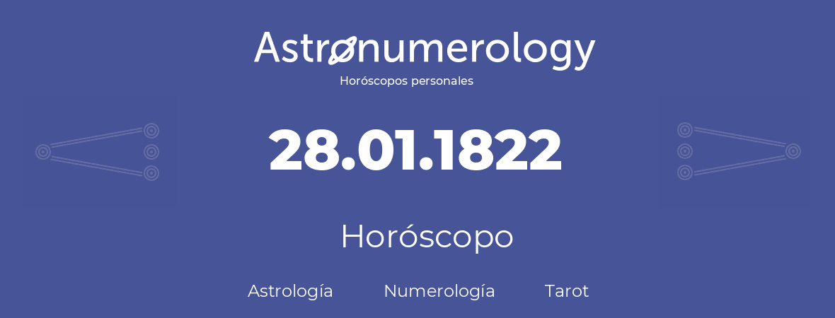 Fecha de nacimiento 28.01.1822 (28 de Enero de 1822). Horóscopo.