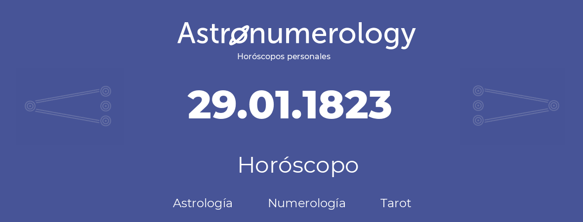 Fecha de nacimiento 29.01.1823 (29 de Enero de 1823). Horóscopo.